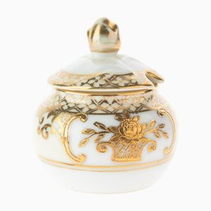 Japanisches Art Deco Konservenglas aus vergoldetem Porzellan von Noritake
