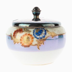 Japanisches Art Deco Konservenglas aus vergoldetem Porzellan von Noritake