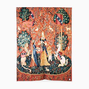 Großer gewebter Jacquard Wandbehang im Mittelalterlichen Stil