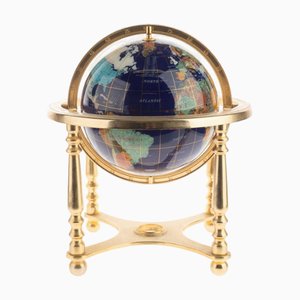 Terrestrischer Weltglobus aus Lapislazuli mit Intarsien von Pietra Dura