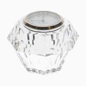 Cut Crystal Glass Quartz Desk Clock from Royal Brierley