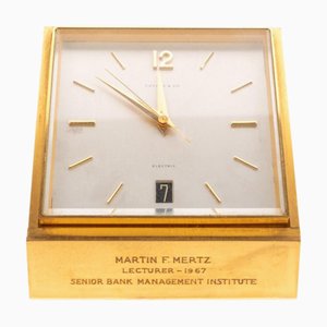 Vintage Brass Desk Date Clock from Tiffany & Co.