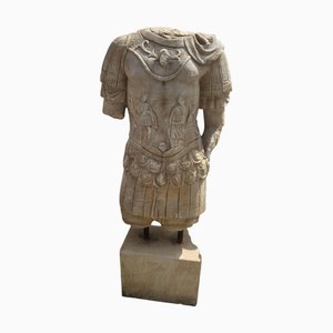 Hand-Carved Sculpture of a Roman Emperor, Early 20th Century, Marble