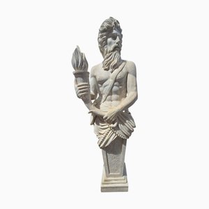 Italian Artist, Large Hand-Carved Allegorical Sculpture, 1980, Marble