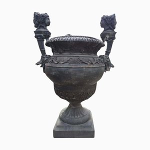 Urne de Palais Monumentale en Bronze Ciselé à la Main, 20ème Siècle