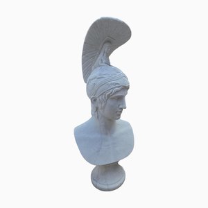 Large Hand-Carved Bust of a Greek Mythological Figure, 1980, Carrara Marble