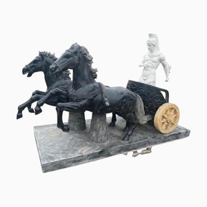 Italian Artist, Roman Chariot Scene, 1980, Marble