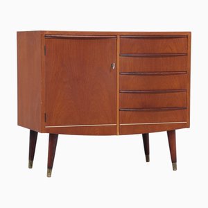 Mid-Century Teak Chest of Drawers with Pull-Out Writing Surface, 1960s