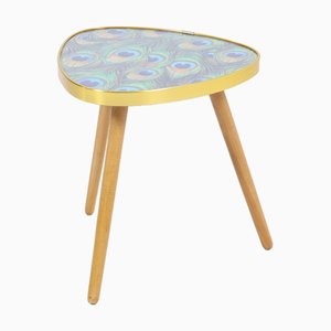 Table d'Appoint pour Plante Mid-Century avec Motif Paon, 1960s