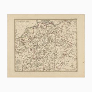 Antica mappa della rete ferroviaria tedesca, 1857