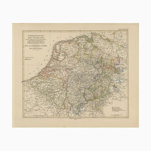 Antique Map of Prussia, Hanover, Netherlands and Belgium 1858