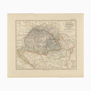 Map of Hungary, Galicia and the Balkans by Justus Perthes, 1858