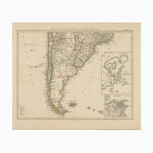Map of Southern South America Argentina, 1858