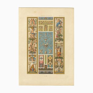 Renaissance Ornament Panel with Mythological Figures and Scrollwork, 1869, Lithograph
