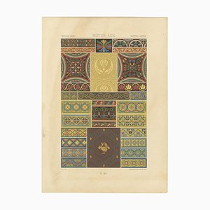 Après Racinet, Motifs Décoratifs du Moyen Âge, Motifs Gothiques de Carreaux et de Bordures, 1869, Impression