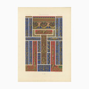 Saurer, Renaissance Architectural Ornament Gilded Scrollwork & Cherubs, Pl. LXVI, 1869, Print