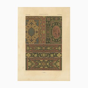 Renaissance Panel Ornament Arabesque and Grotesque Motifs, 1869, Lithograph