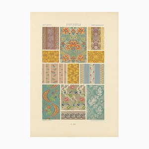 Floral and Striped Rococo Fabrics, 1869, Paper