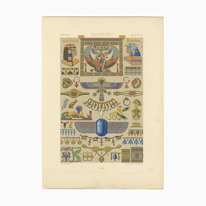 After Racinet, Ancient Egyptian Ornament with Symbols & Jewelry, 1869, Lithograph