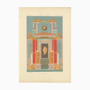 After Racinet, Fresque Murale Grecque-Romaine Intérieur Classique, 1869, Lithographie