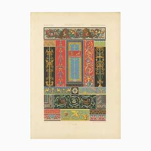 After Racinet, Ornement Grec-Romain avec Motifs Décoratifs et Bordures Classiques, 1869, Lithographie