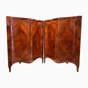 Antique Roman Corner Cabinets, 1700s, Set of 2
