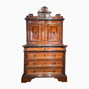 Credenza a due corpi con monete in legni pregiati, Roma, fine XVII secolo