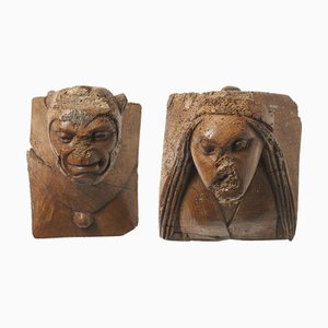 Architectural Elements of Fantastic Figures, 1500s, Set of 2