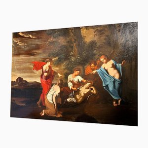Roman Artist, Mythological Scene, Mid-17th Century, Large Oil on Canvas, Framed