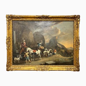 Simon Van Douw, Hunting Scene with Falconer, 1600s, Painting