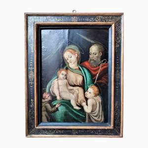 Madonna mit Kind und dem Heiligen Johannes dem Täufer, dem Heiligen Romuald und dem Franziskaner, 16. Jh., Öl auf Leinwand