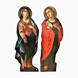 Central Italian Artist, Sorrowful Madonna and Saint John the Apostle, Early 17th Century, Oil on Panels, Set of 2
