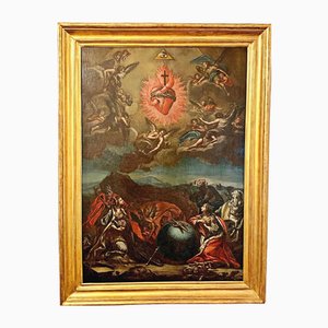 The 4 Continents in Adoration of the Sacred Heart of Jesus, Late 17th Century, Oil on Canvas