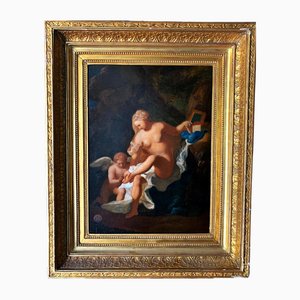 French Artist, Toilette of Venus, Oil on Panel, Early 19th Century, Framed