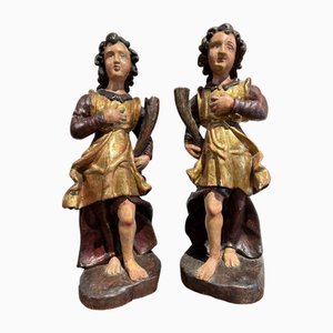 Wooden Sculptures, 1600s, Set of 2