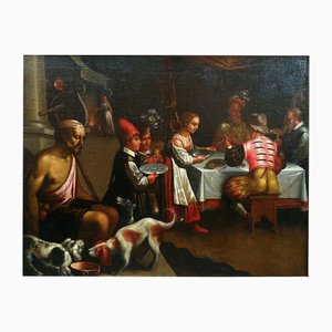 Workshop of the Bassano Family, Dinner at the Mansion of Rich Epulone, Late 16th Century, Oil on Canvas