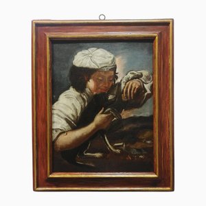 Circle of G. F. Cipper or Il Todeschini, Young Man with Puppy, Early 18th Century, Oil on Canvas
