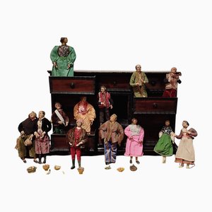 Neapolitan Nativity Scene in Polychrome Terracotta, Early 19th Century, Set of 12
