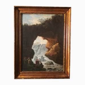 Scène Près des Cascades de Tivoli, Fin du 17ème Siècle, Huile sur Toile