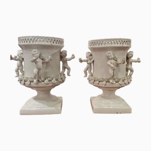 Antique Este Porcelain Vases, 1700s, Set of 2