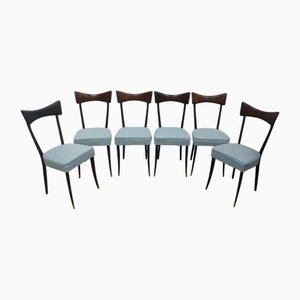 Sillas de comedor italianas Bow Tie al estilo de Ico Parisi, años 50. Juego de 6