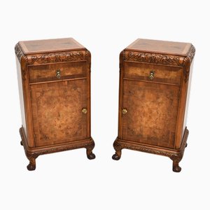 Tables de Chevet Vintage en Noyer, 1920, Set de 2