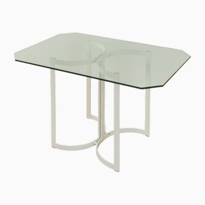 Vintage Glass Dining Table from Allmilmö, 1980s