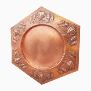 Scodella Art Nouveau in rame di Carl Defner, fine XIX secolo