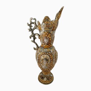 Large Italian Ornate Majolica Jug, 1960s