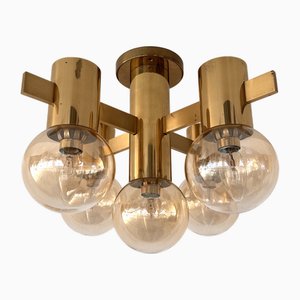 Plafonnier Mid-Century Moderne en Laiton par Hans-Agne Jakobsson, 1970s