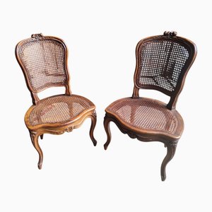 Set of Baroque Style Chairs in Hand-Woven Vienna Straw, 1950