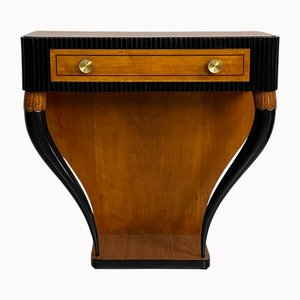 Italian Art Deco Console Table in Grissinato Black Wood, 1930s