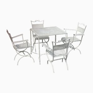 Mobilier de Jardin en Fer Forgé de Maison Jansen, 1960s, Set de 5
