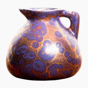 Vase Style Art Nouveau en Céramique Vernie Violette Irisée par Léon Pointu, 1890s